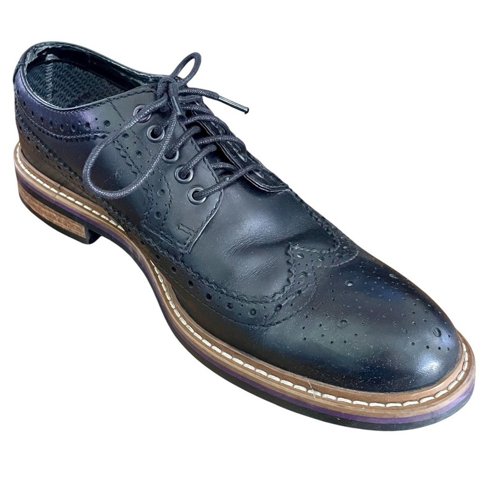Clarks Darby Limit Gtx Dress Shoes Men's 10 Black Leather Lace-Up Oxford Wingtip